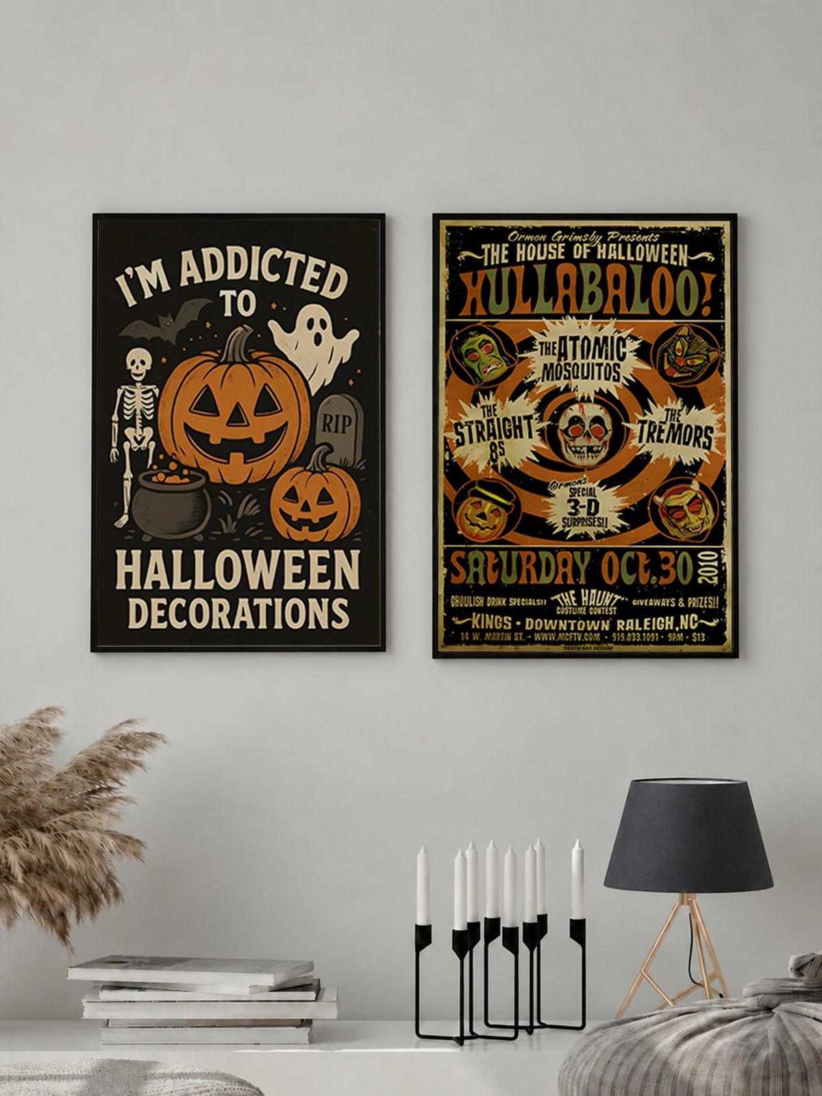 Набор Постеров / Плакатов Интерьерные Хэллоуин (Halloween) 2 Листа А3