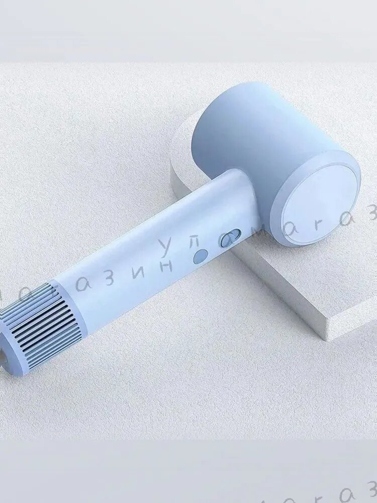 Mijia Фен для волос с визуализацией температуры (красный, желтый, синий) 1600 Вт 1600 Вт, скоростей 2, голубой
