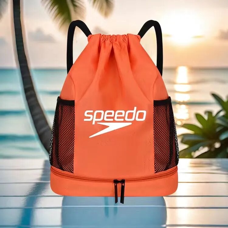 Speedo Рюкзак спортивный оранжевый с сетчатыми карманами и отделением для обуви