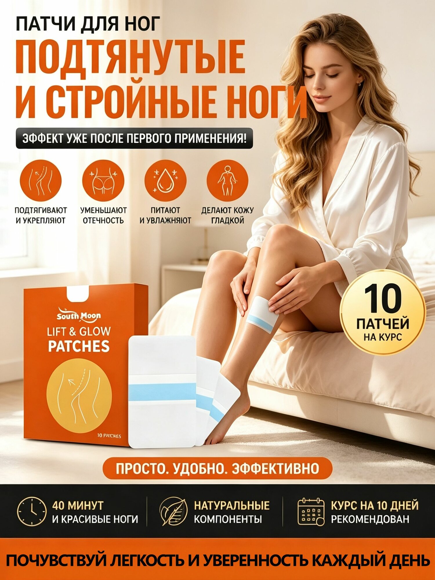 SOUTH MOON Пластырь для похудения 12см Х 8 см