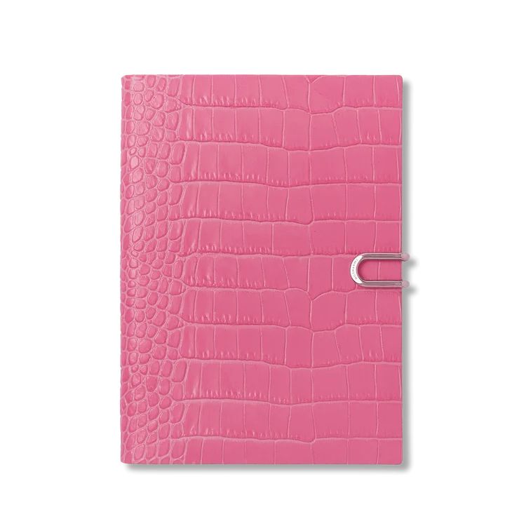 Smythson Блокнот Soho Notebook with Slide Closure in Mara, розовый