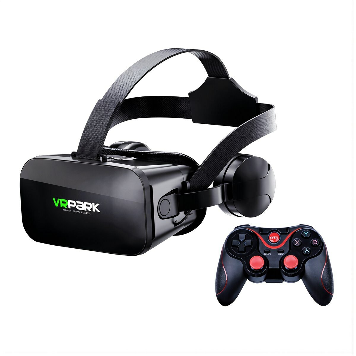 Очки виртуальной реальности VRPARK для смартфонов с интегрированными наушниками поддержка 3D контента регулируемый ремешок для комфортного ношения в течение долгого времени, J20+X3
