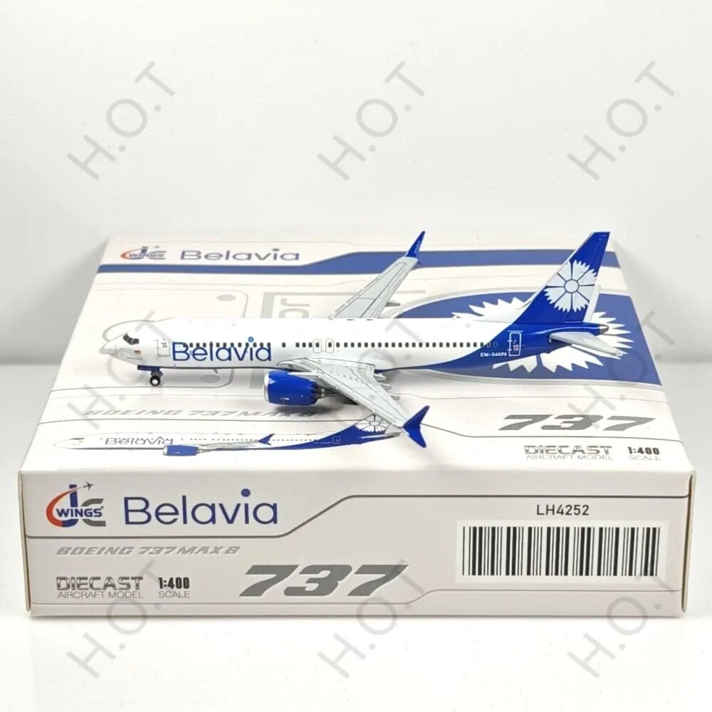 JC Wings 1:400 модель самолета металлическая, Белавиа Белорусские авиалинии B737MAX8
