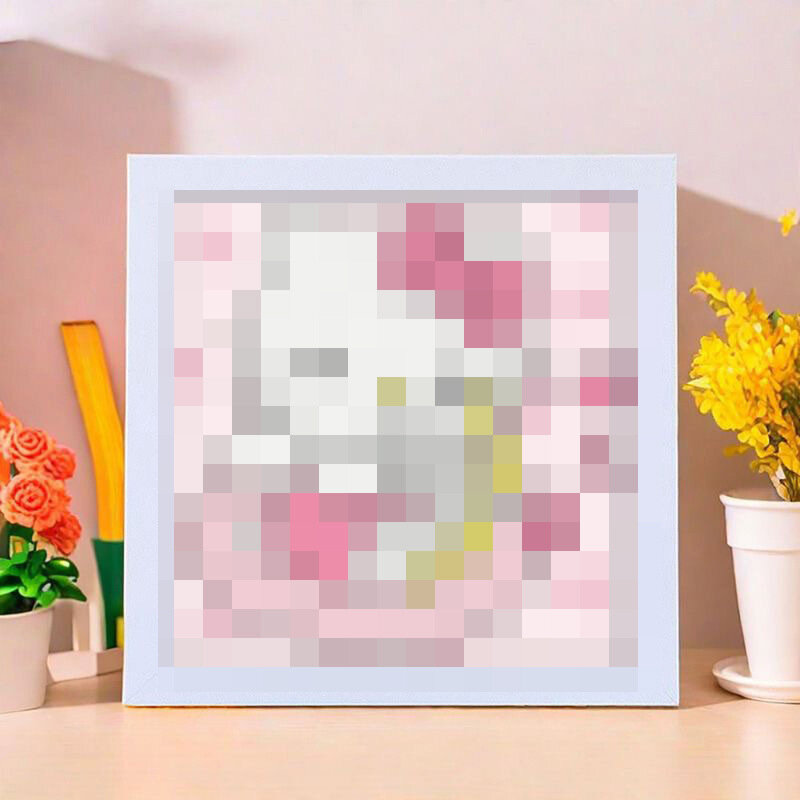 17x17см Хелло Китти алмазная мозаика с рамкой, 5D DIY декор для стен подарок детям