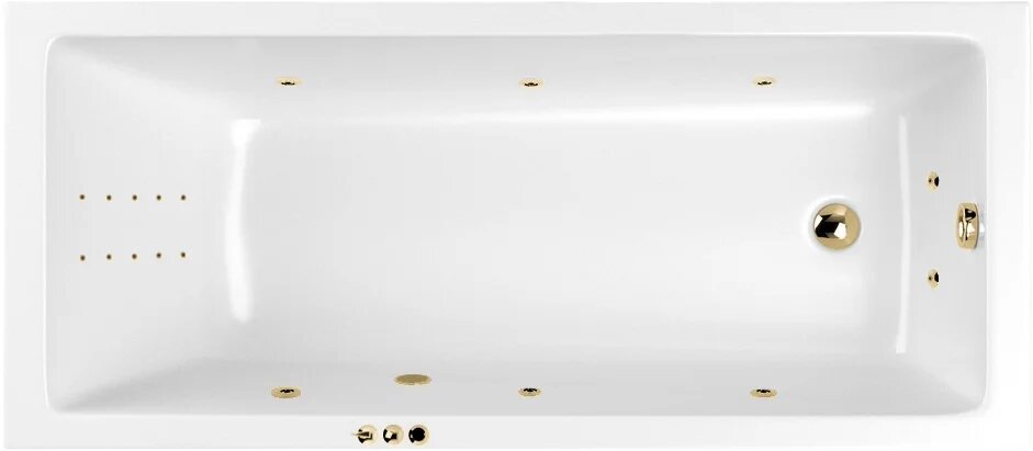 Акриловая ванна WHITECROSS Wave Smart Nano 159x80, с каркасом, пристенная, встраиваемая, белая, глянцевая, со сливом-переливом, прямоугольная, с гидромассажем