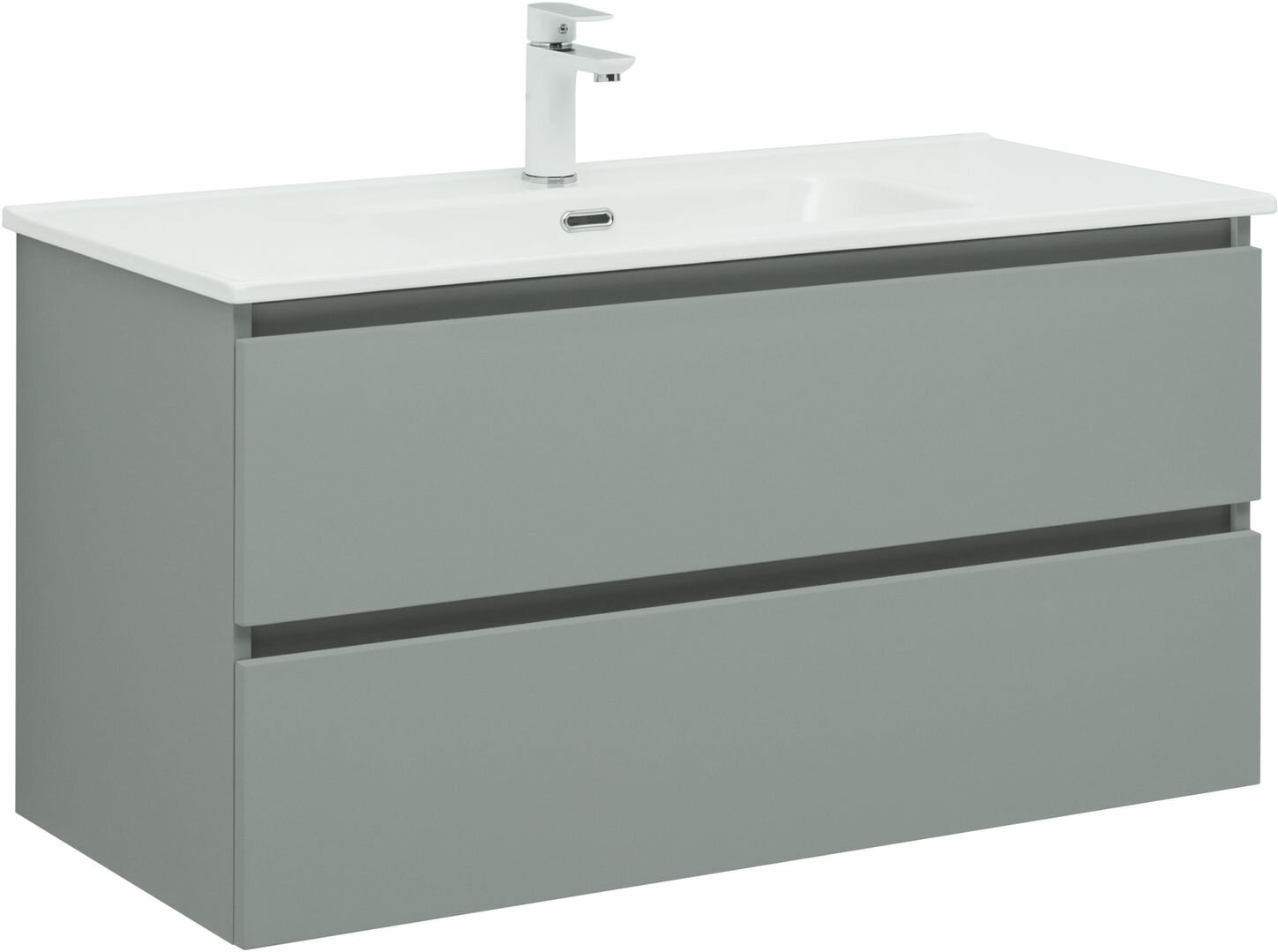 Тумба под раковину Aquanet Sandra 99x50,2x45,8, влагостойкая ЛДСП, влагостойкая ЛДСП, подвесной, прямоугольная, белый