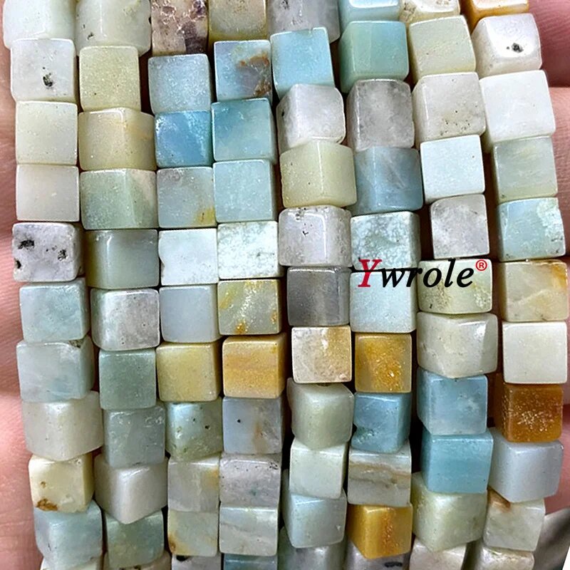 Бусины кубик Амазонит 6x6 мм, 28-30 шт