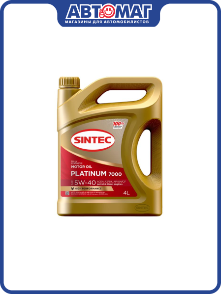 Моторное масло SINTEC Platinum 7000 5W-40 (4л) SINTEC SIN-5W40-A3B4-4L
