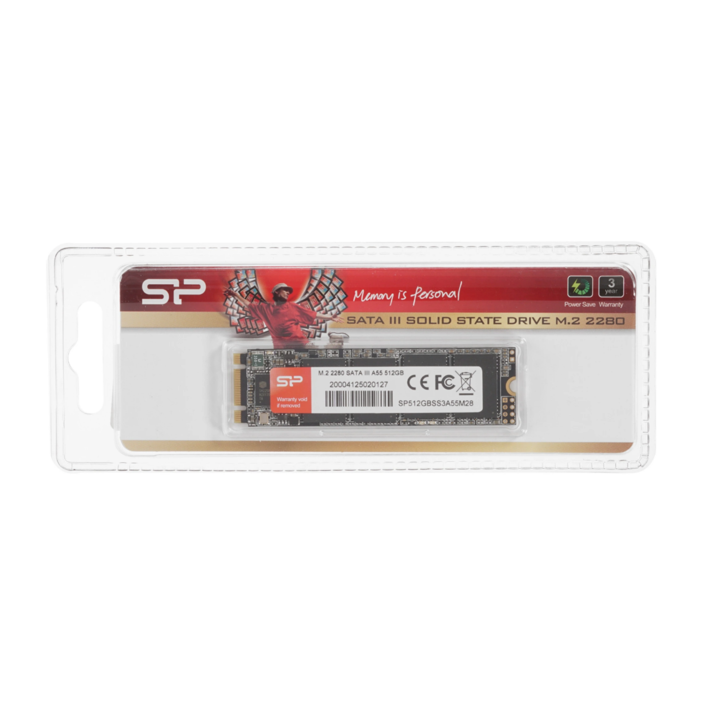 SSD-накопитель Silicon Power Ace A55 SP512GBSS3A55M28, 512ГБ, M.2 2280, SATA III, TLC 3D NAND, черный