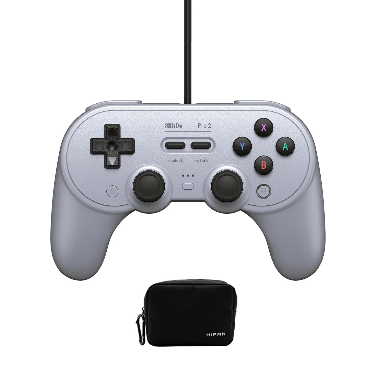 8BitDo Pro2 геймпад проводной серый с сумкой
