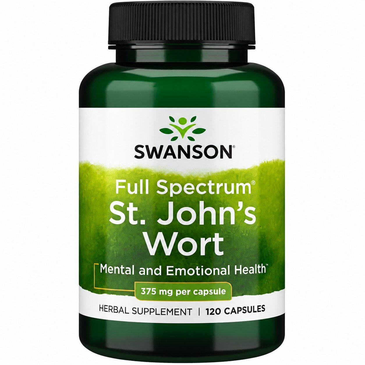 Swanson, Full Spectrum St. John's Wort, Зверобой 375 мг 120 капсул, Витамины