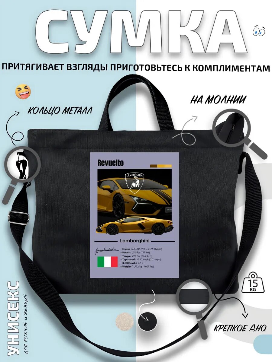 Сумка шоппер  Lamborghini Revuelto купе на газоне