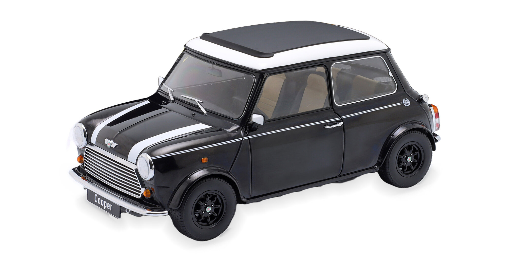 Модель коллекционная KK-SCALE Mini cooper lhd sunroof black metallic/white