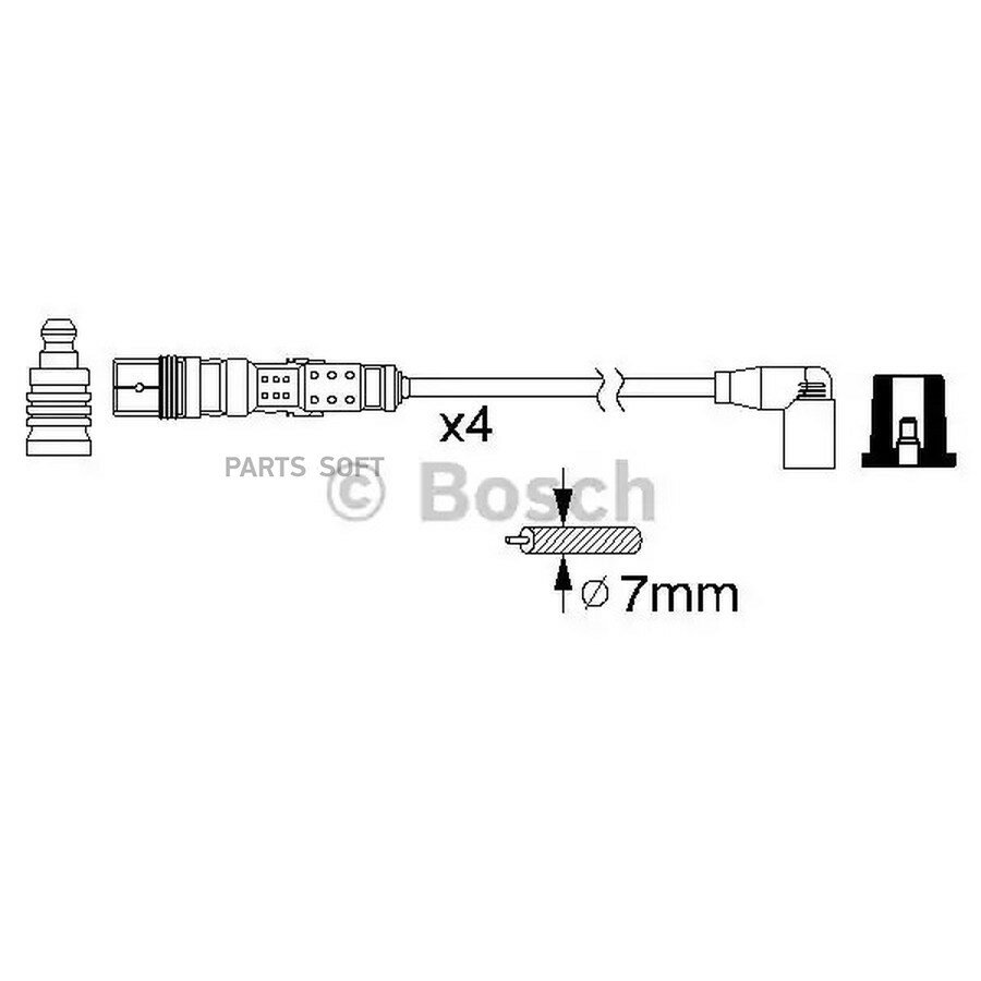 Провода высокого напряж. к-кт от официального дистрибьютора, BOSCH, артикул 0986356346