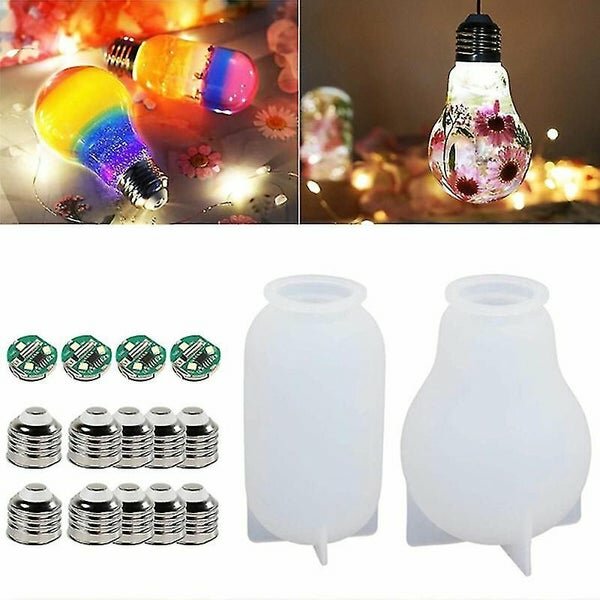 16 силиконовых форм «лампочка LED» для эпоксидной смолы, для заливки, DIY