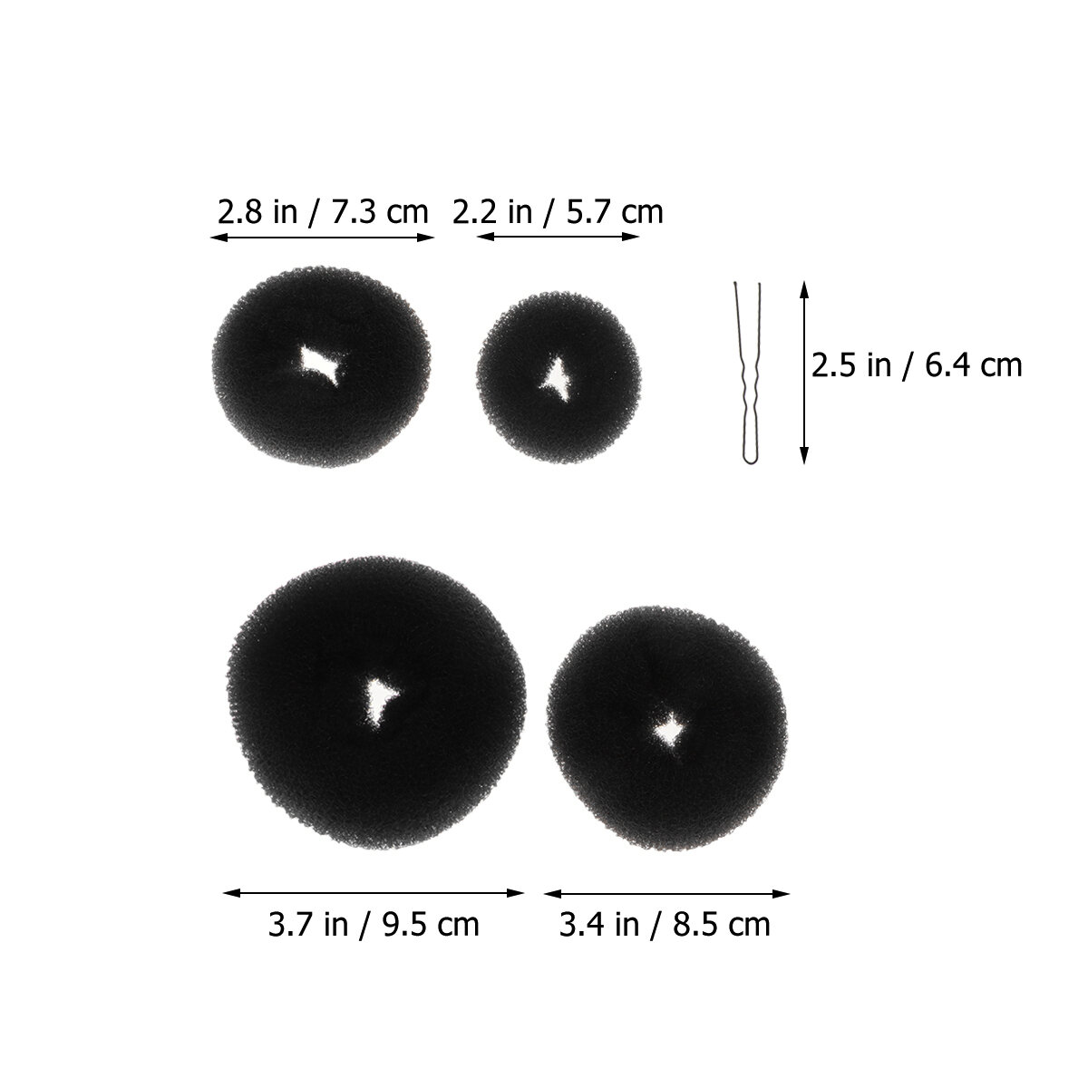 Набор Для Причёски 22 Пcs Банты Универсальные Инструменты Для Стиля Black Size 1