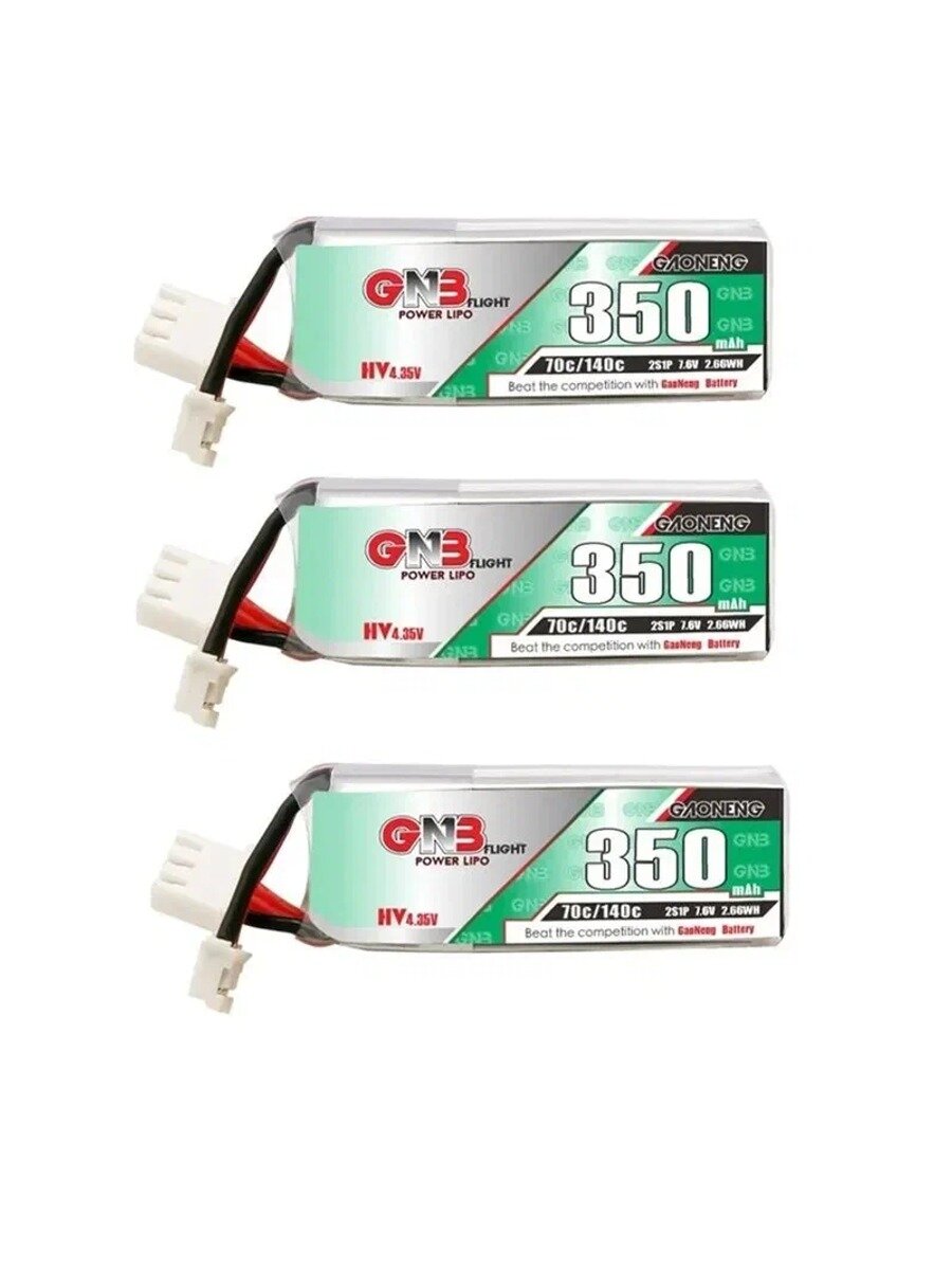 Аккумулятор 1-10PCS Gaoneng GNB 350mah 2S 7.6V 70C/140C HV Lipo Battery PH2.0/3PIN Plug