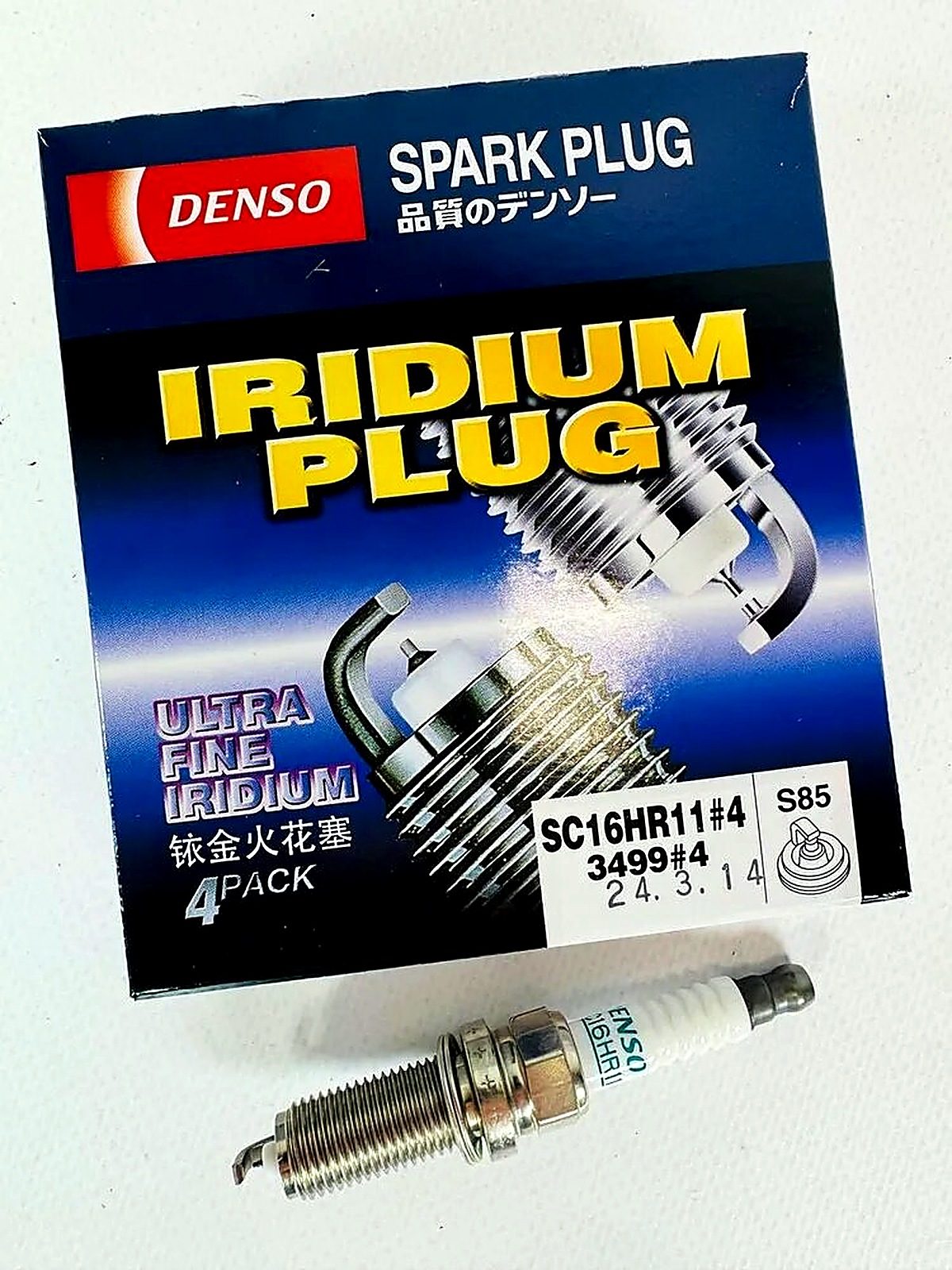 Комплект свечей зажигания DENSO SC16HR11 Оригинал, размер крестообразного наконечника 14 мм