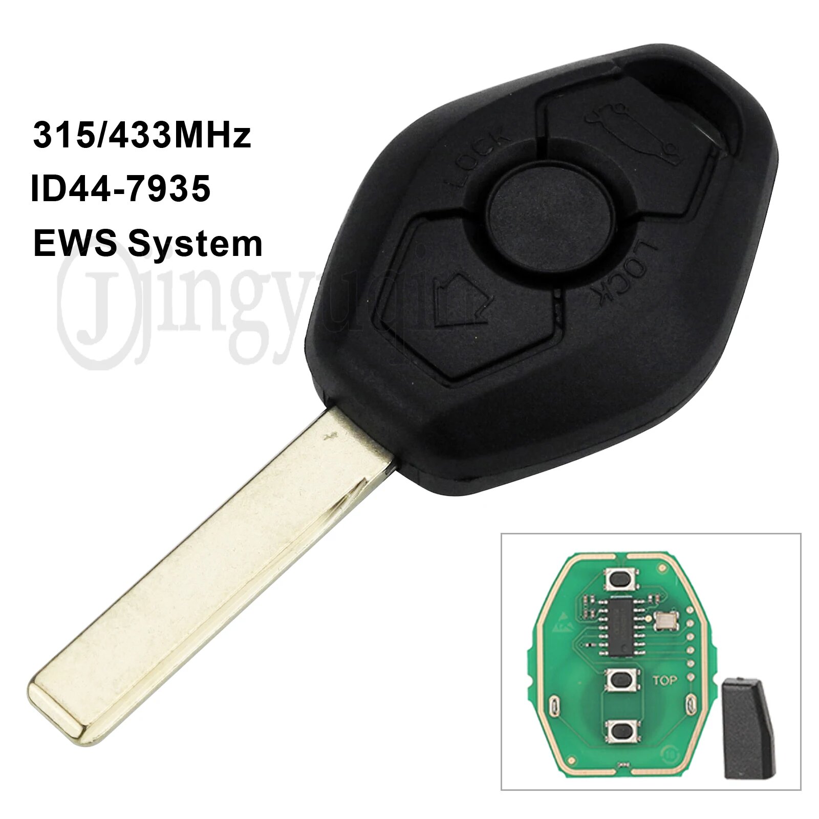 Jingyuqin 315 МГц/433 МГц удаленный автомобильный ключ для системы BMW EWS ID44 PCF7935 чип X3 X5 Z3 Z4 1/3/5/7 брелок HU58 H.