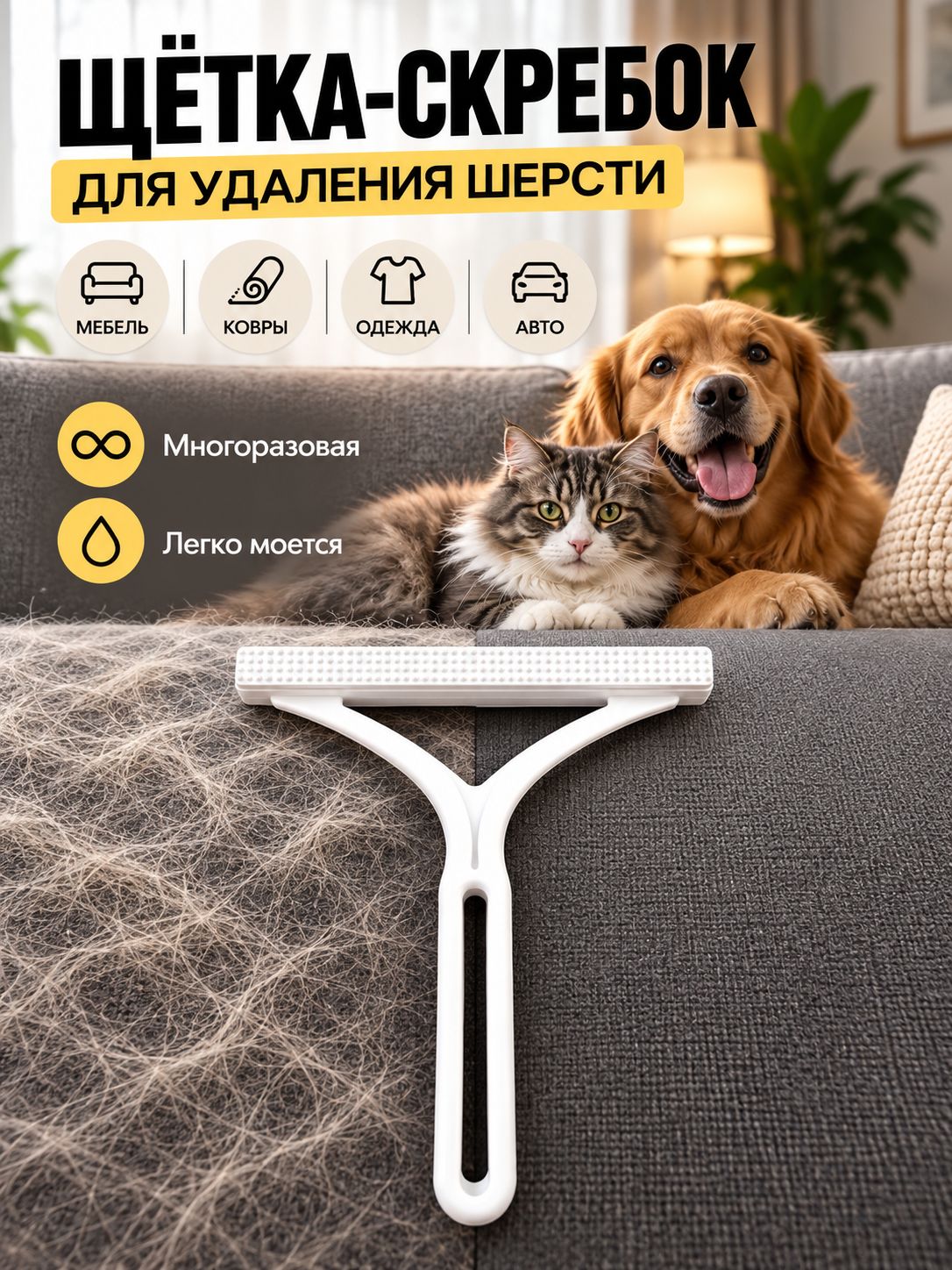 MYS House Щетка для одежды, обуви 1 шт