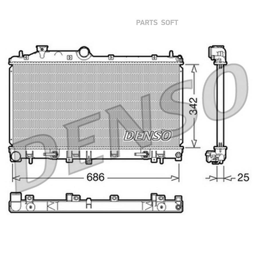 Радиатор охлаждения от официального дистрибьютора, DENSO, артикул DRM36005