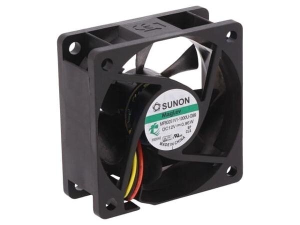 Вентилятор осевой SUNON MF60251V1-1000U-G99 12В DC 60x60x25мм подшипник Vapo 39,72куб. м/ч 27дБА, 1шт