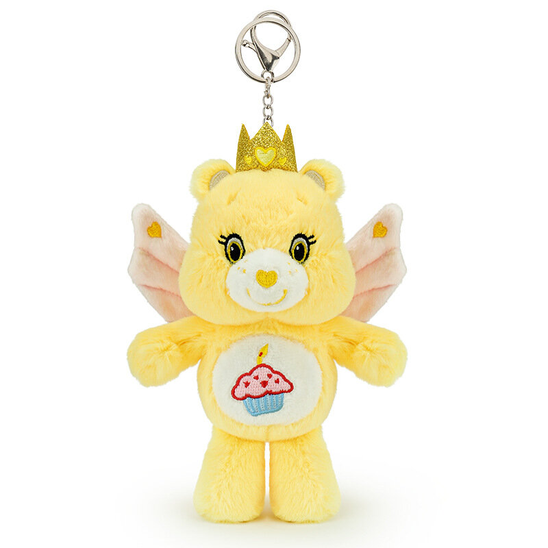 Мягкая игрушка Care Bears 15 см, плюшевый брелок-ангел Дня рождения, подвеска для сумки и ключей, желтый цвет, подарок