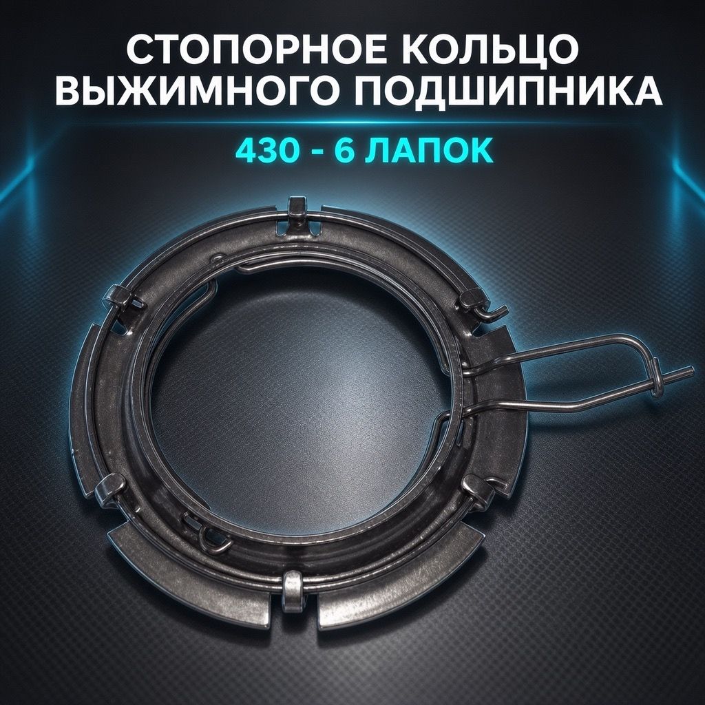 Стопкольцо выжимного подшипника 430, 6 лапокдля MB, MAN, DAF, Scania, Renault, IVECO, КАМАЗ