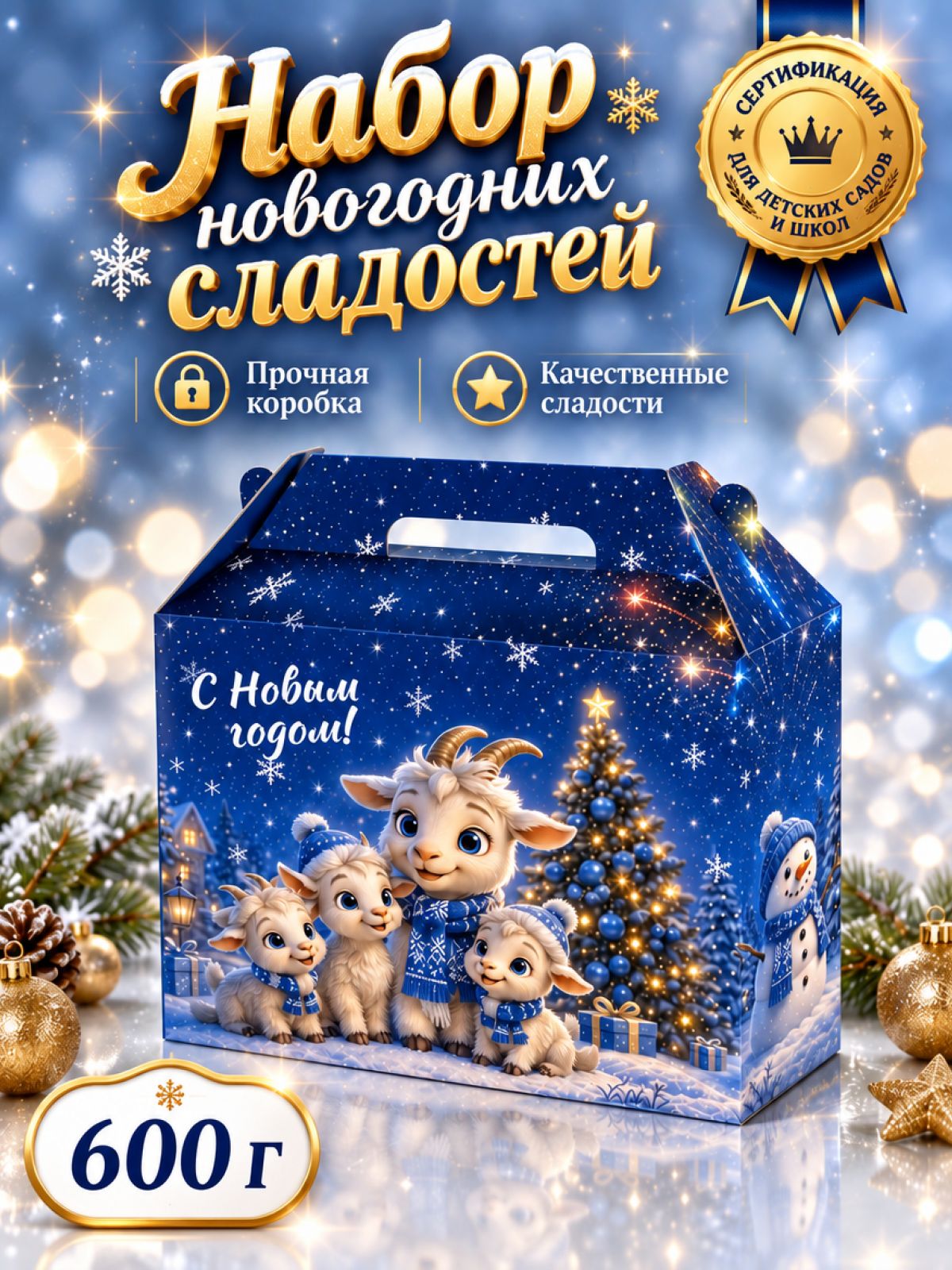 Новогодние подарки сладкие для детей 600 грамм 2026 шт