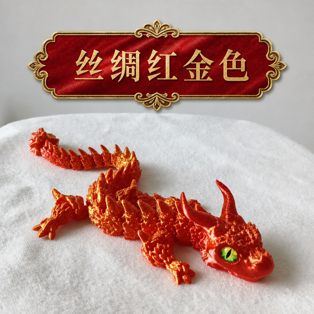 3D-печатная игрушка, реалистичные глаза, китайский динозавр, двурогий дракон, статуэтка, трансграничный шарнирный дракон, подарок.