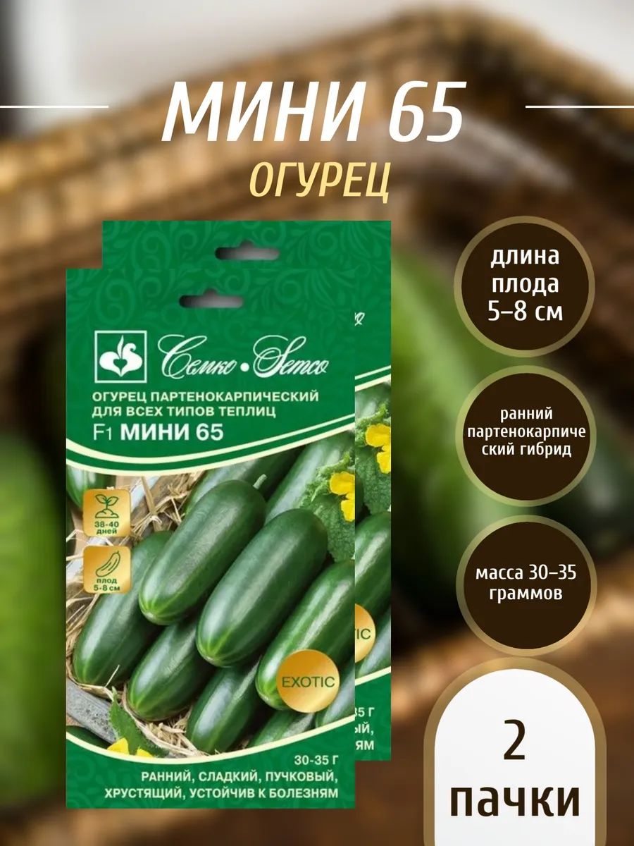 Семена, Огурец Мини 65, 2 пачки