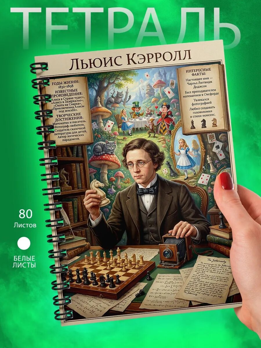 Тетрадь - А5 - Писатели - Льюис Кэрролл