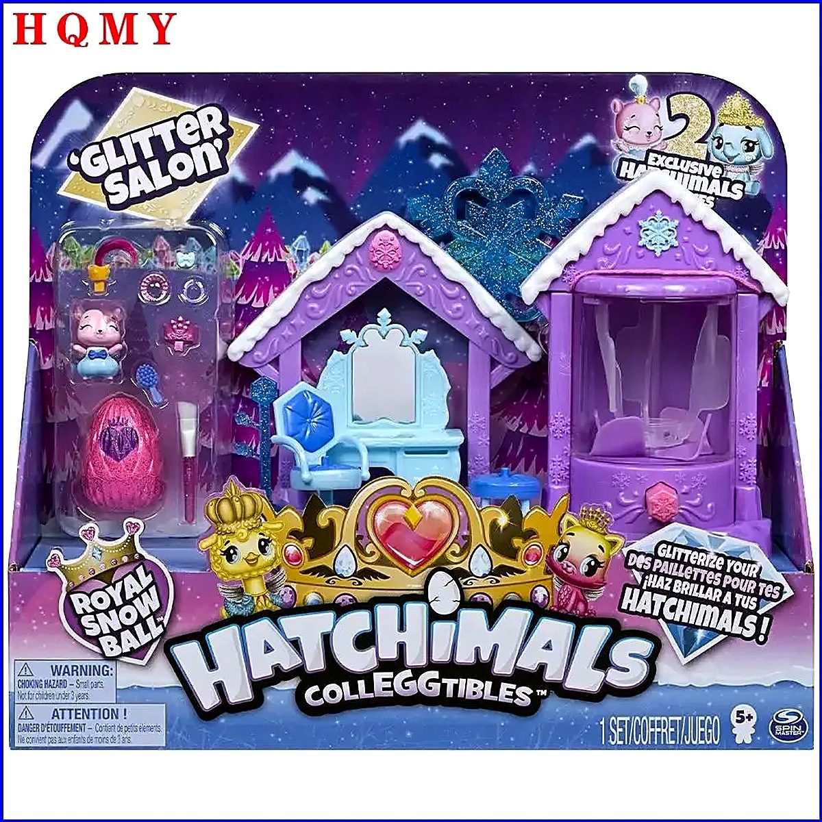 Spin Master Hatchimals CollEGGtibles Royal Snow Ball Glitter Salon Playset, игровой набор для переодевания