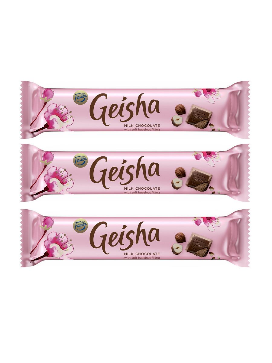 Fazer Шоколадный батончик Geisha тертый орех, 37 гр, 3 шт