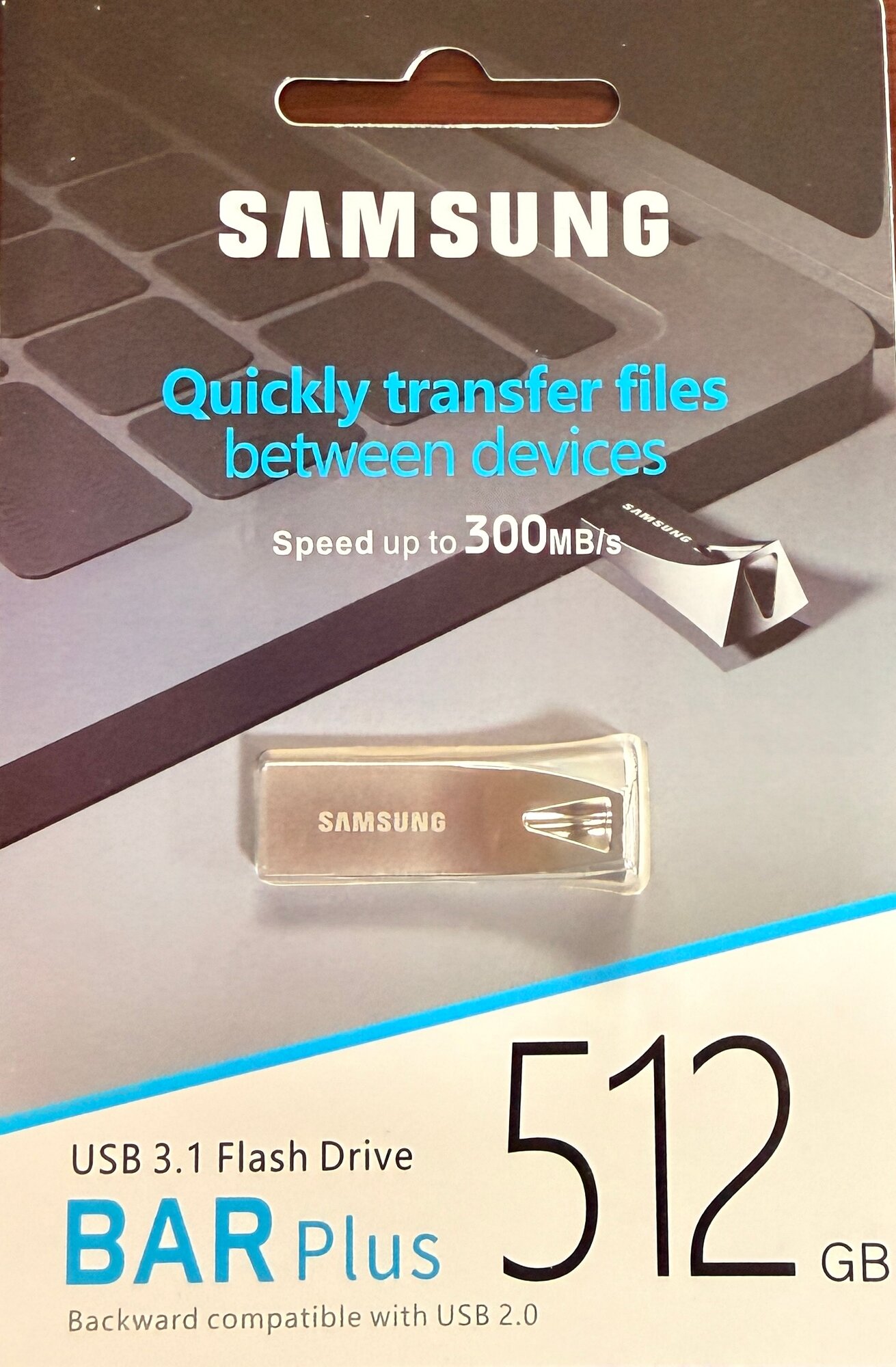 Флешка 512 ГБ USB flash накопитель, металлическая, серебристая