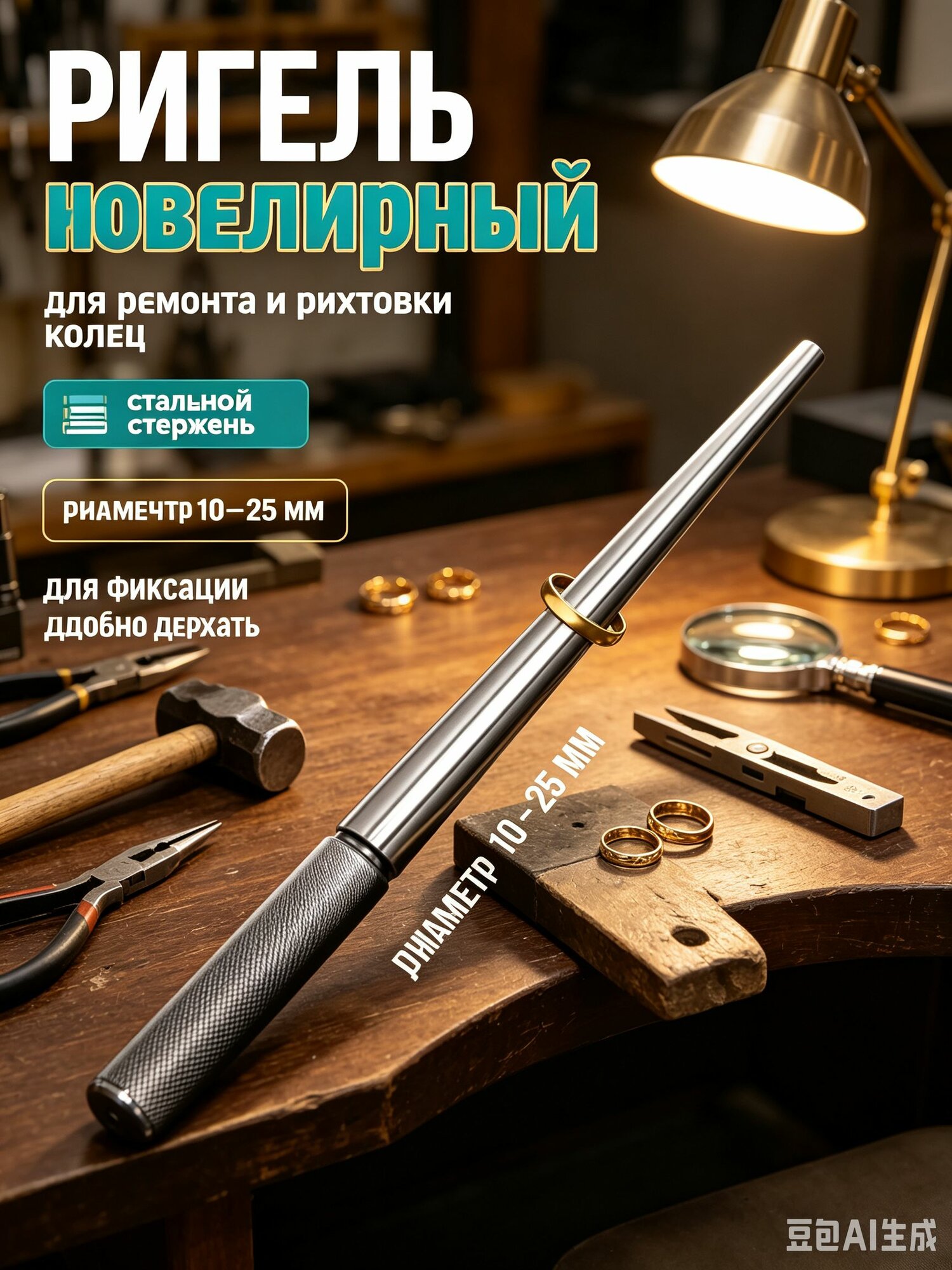 Ригель ювелирный1 шт. Инструмент для измерения размера и ремонта колец