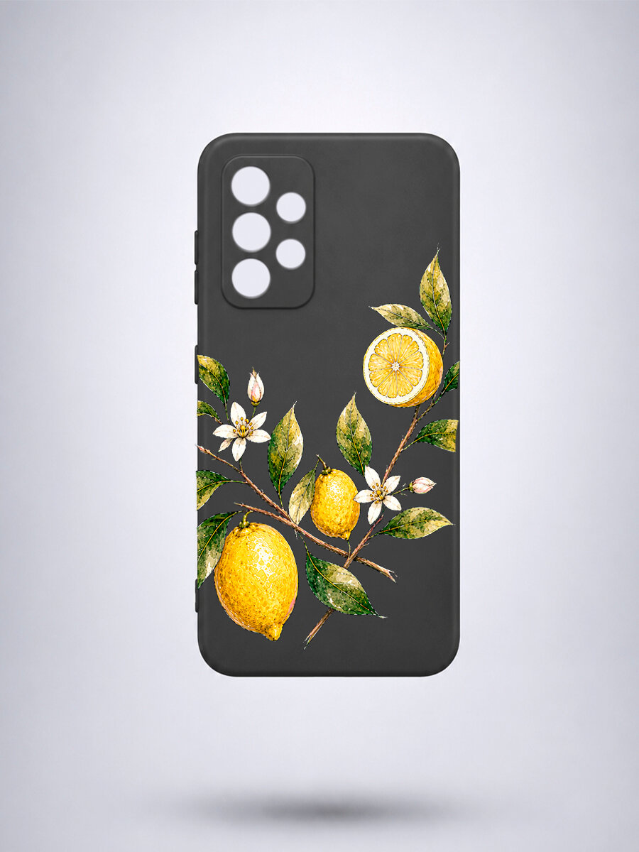 Чехол для Samsung A52, силикон, Лимоны, soft touch, матовый, мягкий, тонкий