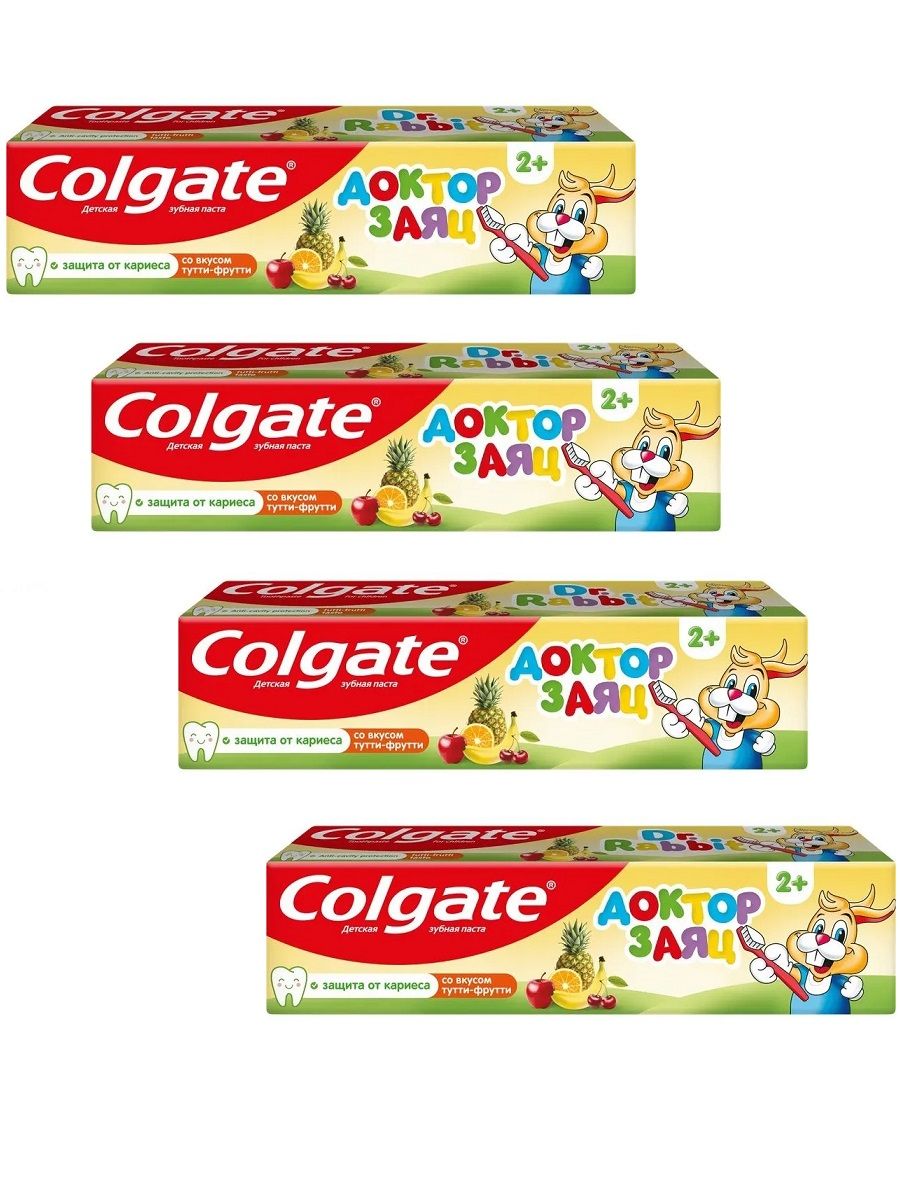 Зубная паста детская Colgate Доктор Заяц Тутти-фрутти, 4 шт по 50 мл