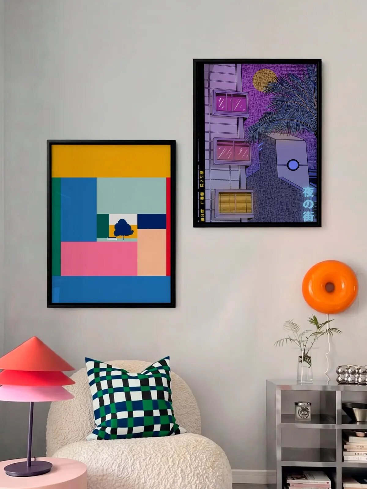 Набор постеров "Barn In Color Blocks x Another Night In Tokyo", 30x40 см, 2 штуки