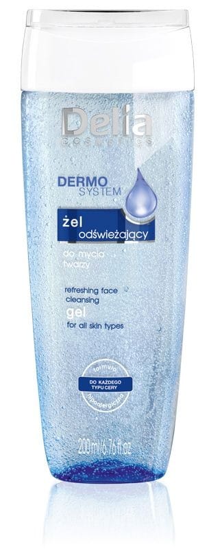Средство для снятия макияжа Delia Cosmetics Dermo System освежающий гель для умывания лица, 200 мл