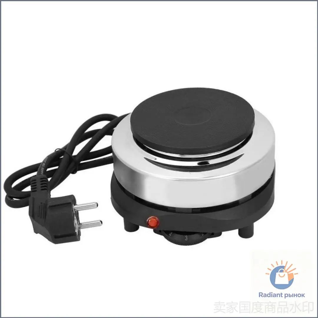 Электрическая настольная плита Электроплитка мини HOT PLATE 500W из чугуна, хром