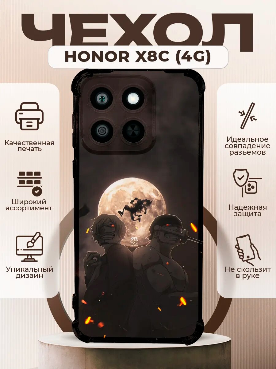 Чехол на HONOR X8C силиконовый с принтом ван пис