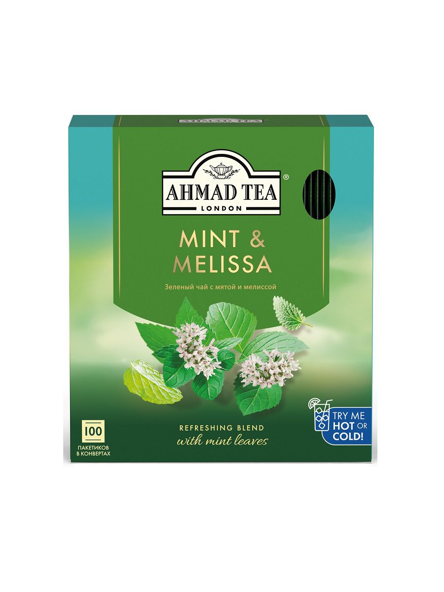 Ahmad Tea Чай зеленый Мята и мелисса, 1,8 гр x 100 шт, 1 уп