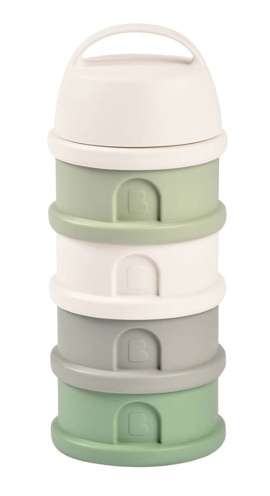 Контейнер для детского питания Beaba для сухого молока, 4 отсека, 440 мл, cotton white/sage green
