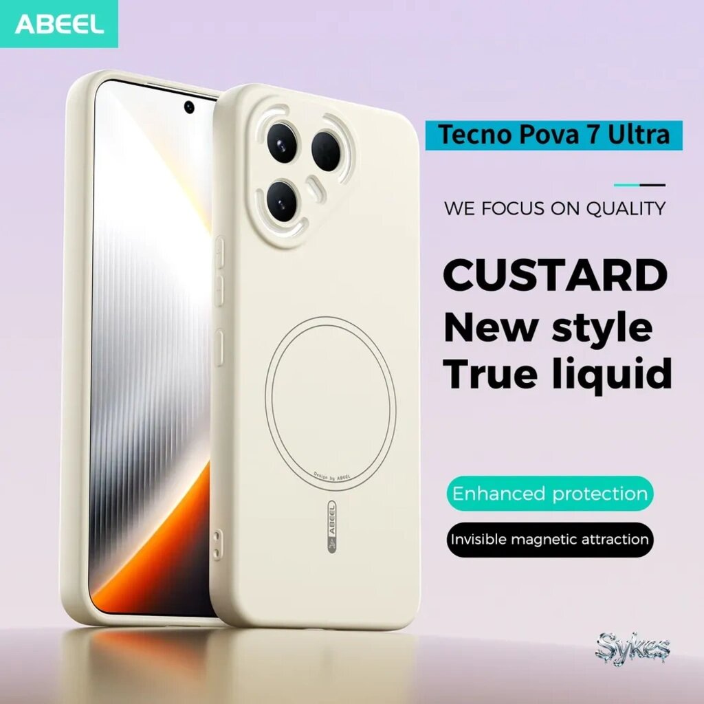 Модное MagSafe чехол на Tecno Pova 7 Ultra 5G ( Техно Пова 7 Ультра 5G ) /жидкий силикон