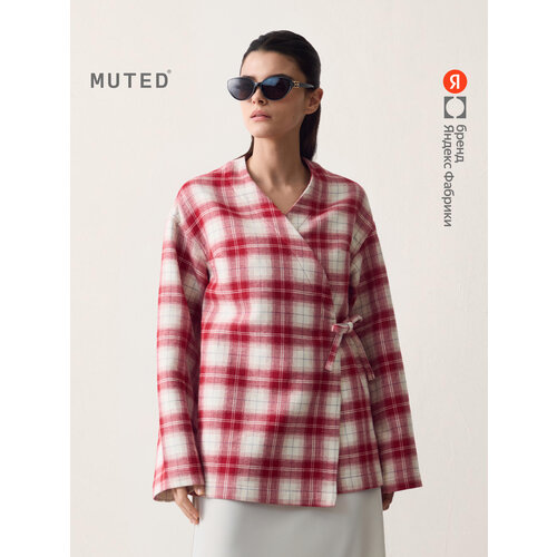 фото Рубашка muted кимоно из фланели, размер xs, красный
