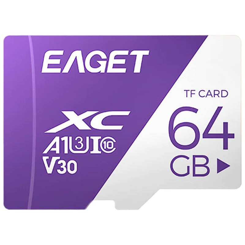 EAGET 64GB MicroSD карта A1 V30 C10 Высокоскоростная TF-карта для видеорегистраторов и камер наблюдения Xiaomi