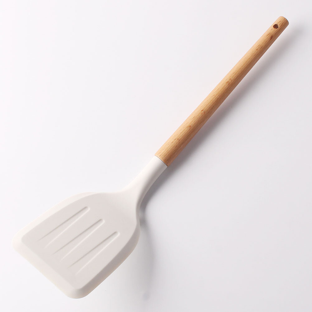 Silicone Cooking Spatula Домашняя Ресторанная Лопатка Для Приготовления Еды Из Нержавеющей Стали 35X9X2Cm