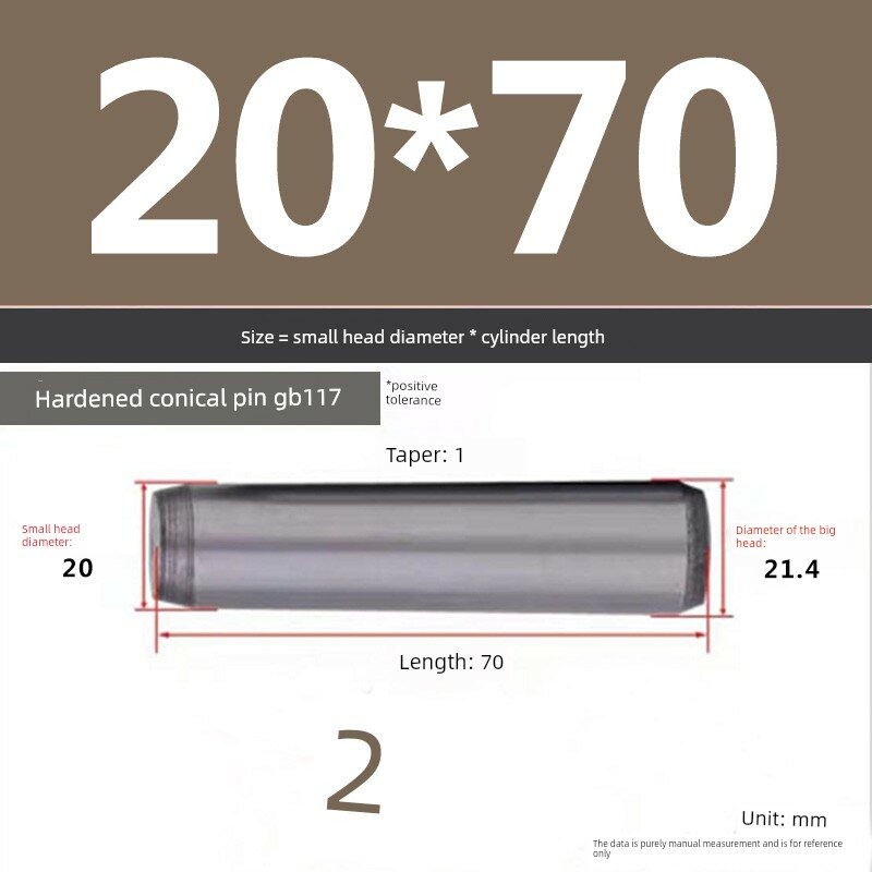 Гайка-штифт ГБ117, Диаметр 20 мм х Длина 70 мм, 2 шт. в упаковке - Высококачественный крепежный штифт