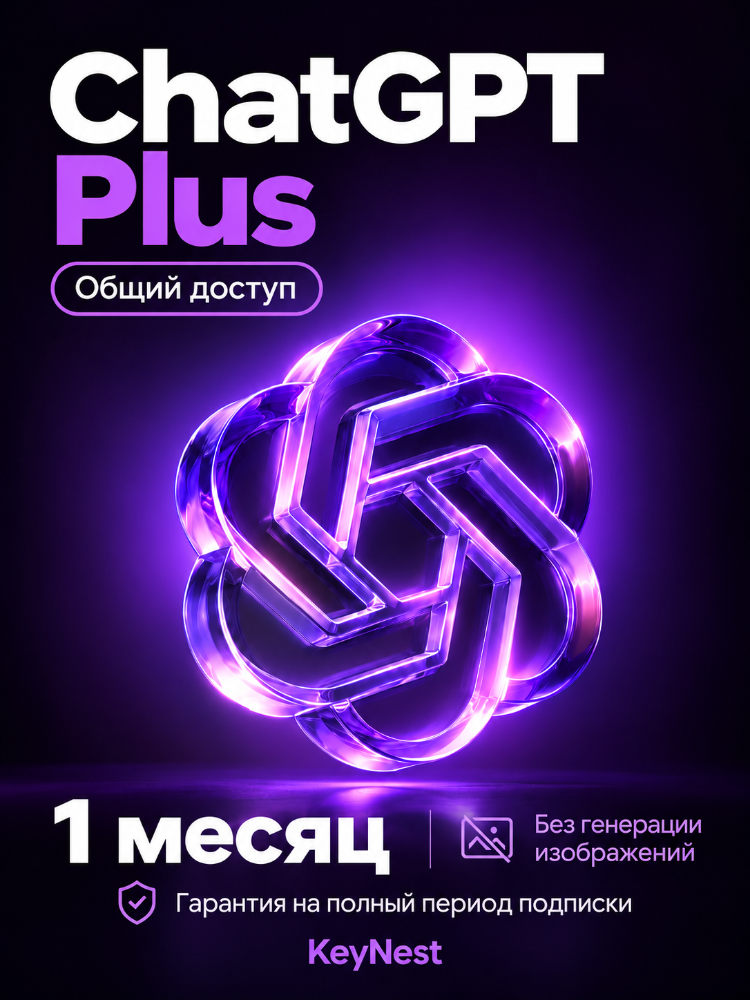 ChatGPT Plus (GPT-5.6) | 30 дней | Общий доступ | Без генерации изображений | Быстрая выдача | Гарантия на весь срок